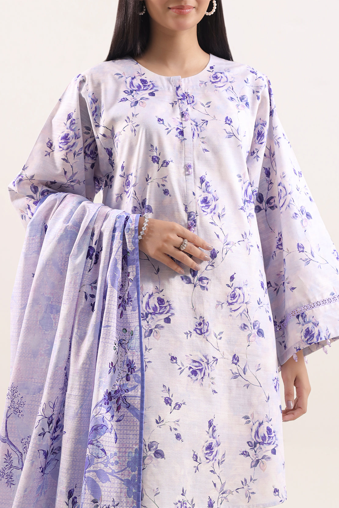 Unstitched Printed Cotton Khaddar 3 Piece125818