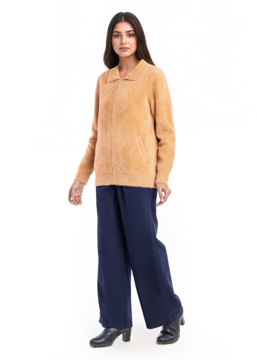 Camel-Wing Collar Zipper Full Sleeves Sweater (25Y-045-67)