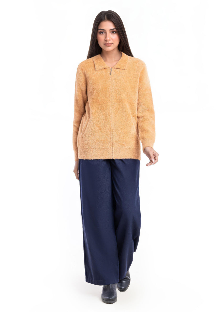 Camel-Wing Collar Zipper Full Sleeves Sweater (25Y-045-67)