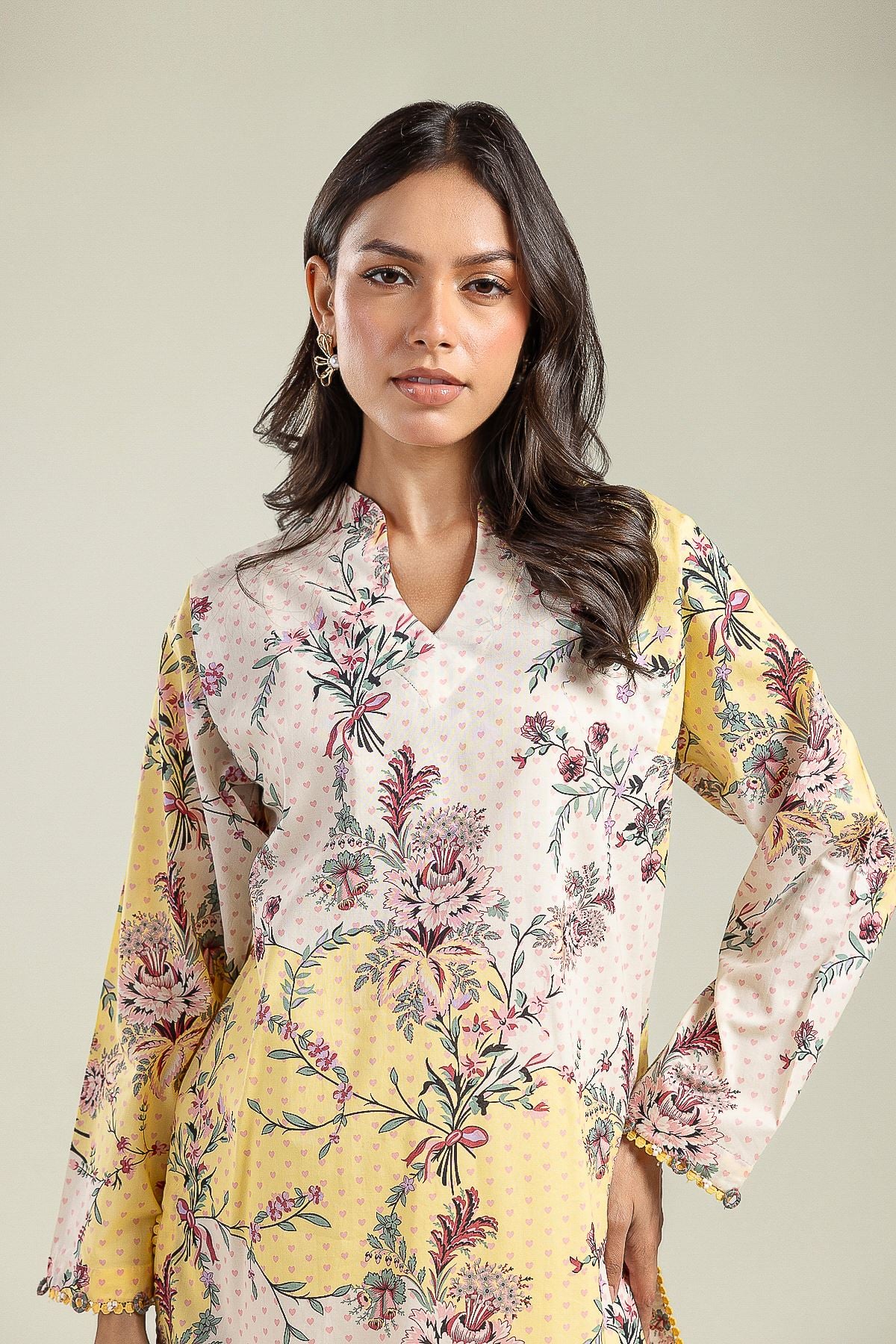 Short Floral Kurta