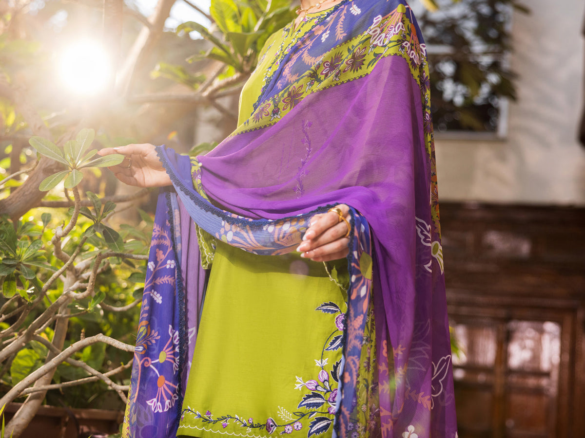 Parrot Green Cambric 3Pc Stitched - ALP-3PS-2630