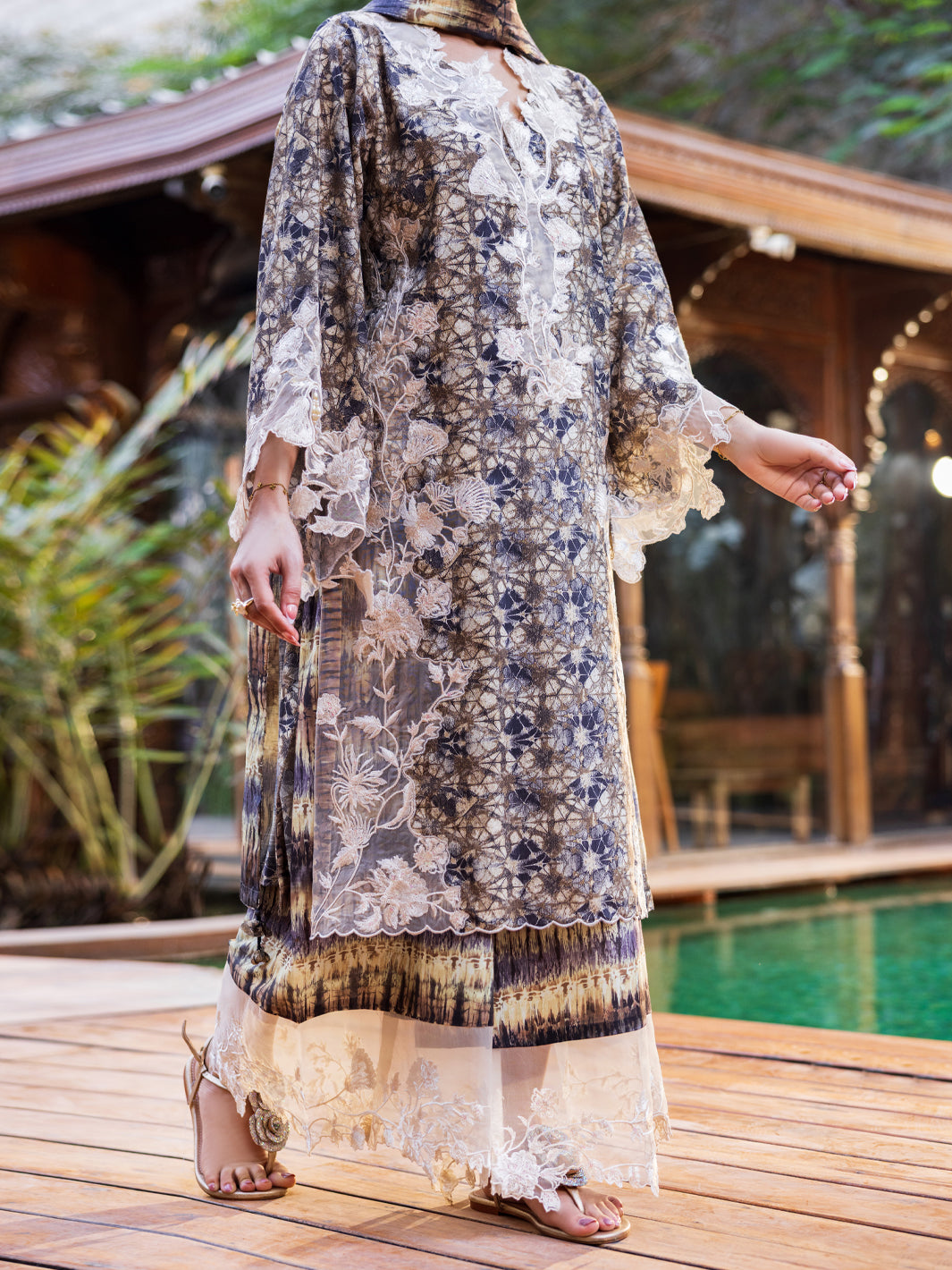 Mehndi Green Silk Lawn Stitched 3PC - ALP-SS-3PS-2650