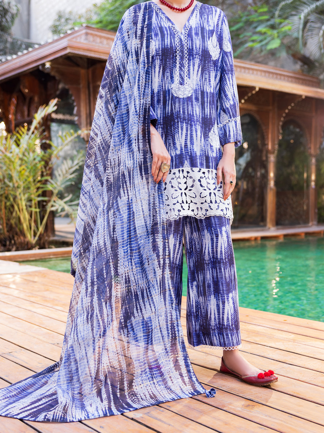 Blue Silk Lawn Stitched 3PC - ALP-SS-3PS-2651