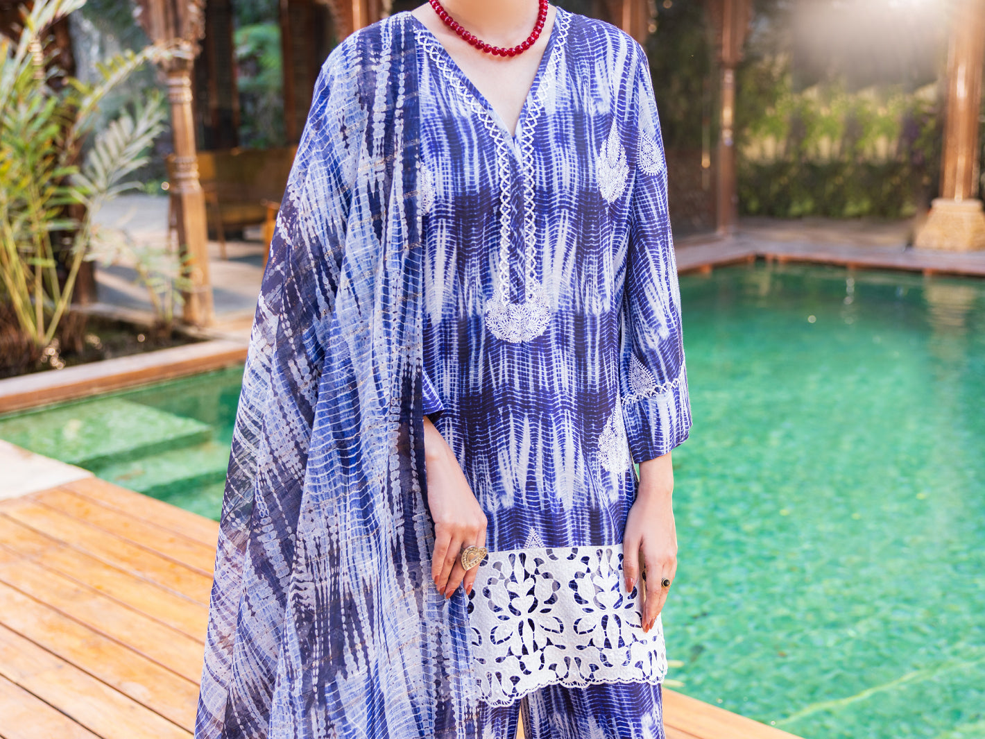 Blue Silk Lawn Stitched 3PC - ALP-SS-3PS-2651