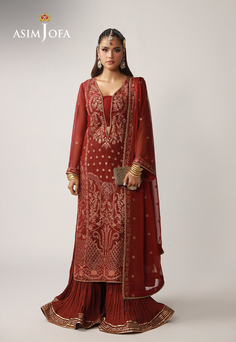 AJULO-11 Embroidered Chiffon Unstitched 3 Pcs