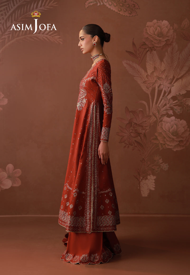 AJULDD-02 Embroidered Boski Silk Stitched 3 Pcs