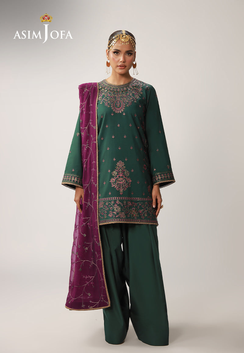 AJULO-06 Embroidered Silk Unstitched 3 Pcs