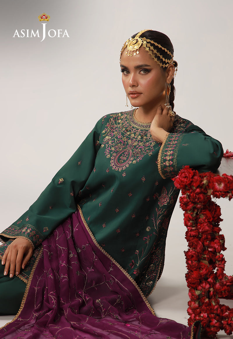 AJULO-06 Embroidered Silk Unstitched 3 Pcs
