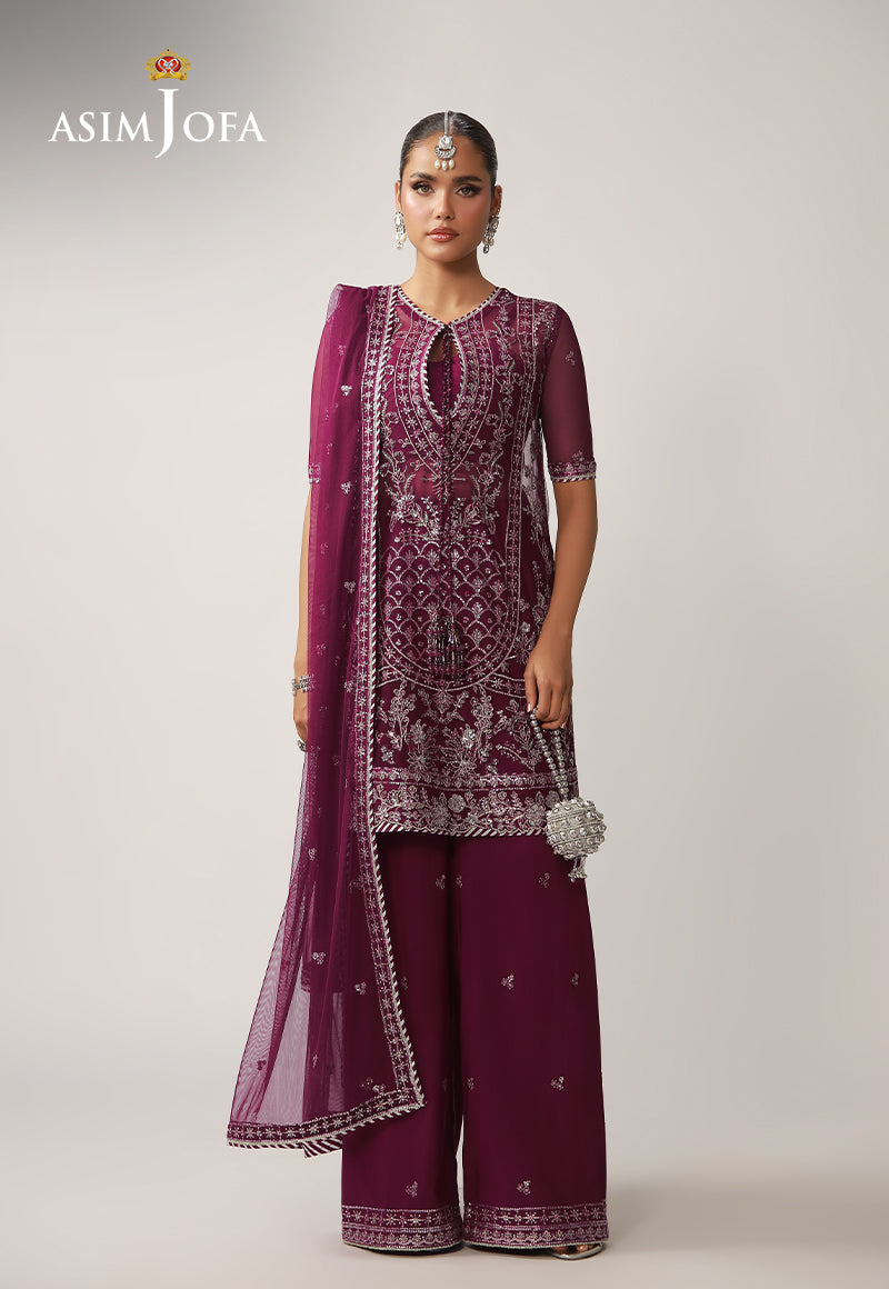 AJULO-04 Embroidered Net Unstitched 3 Pcs