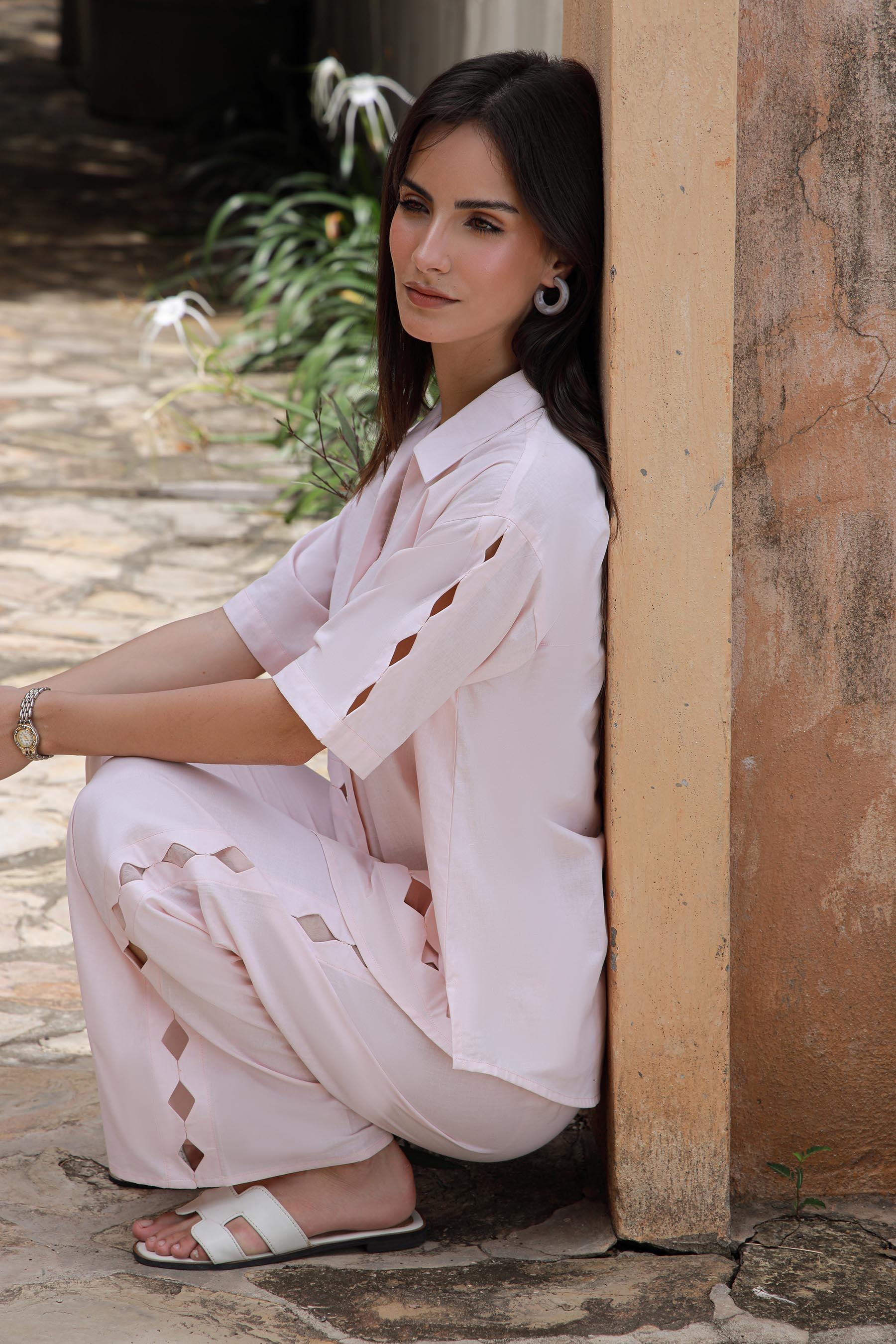 Bubble Pink Cutwork Set