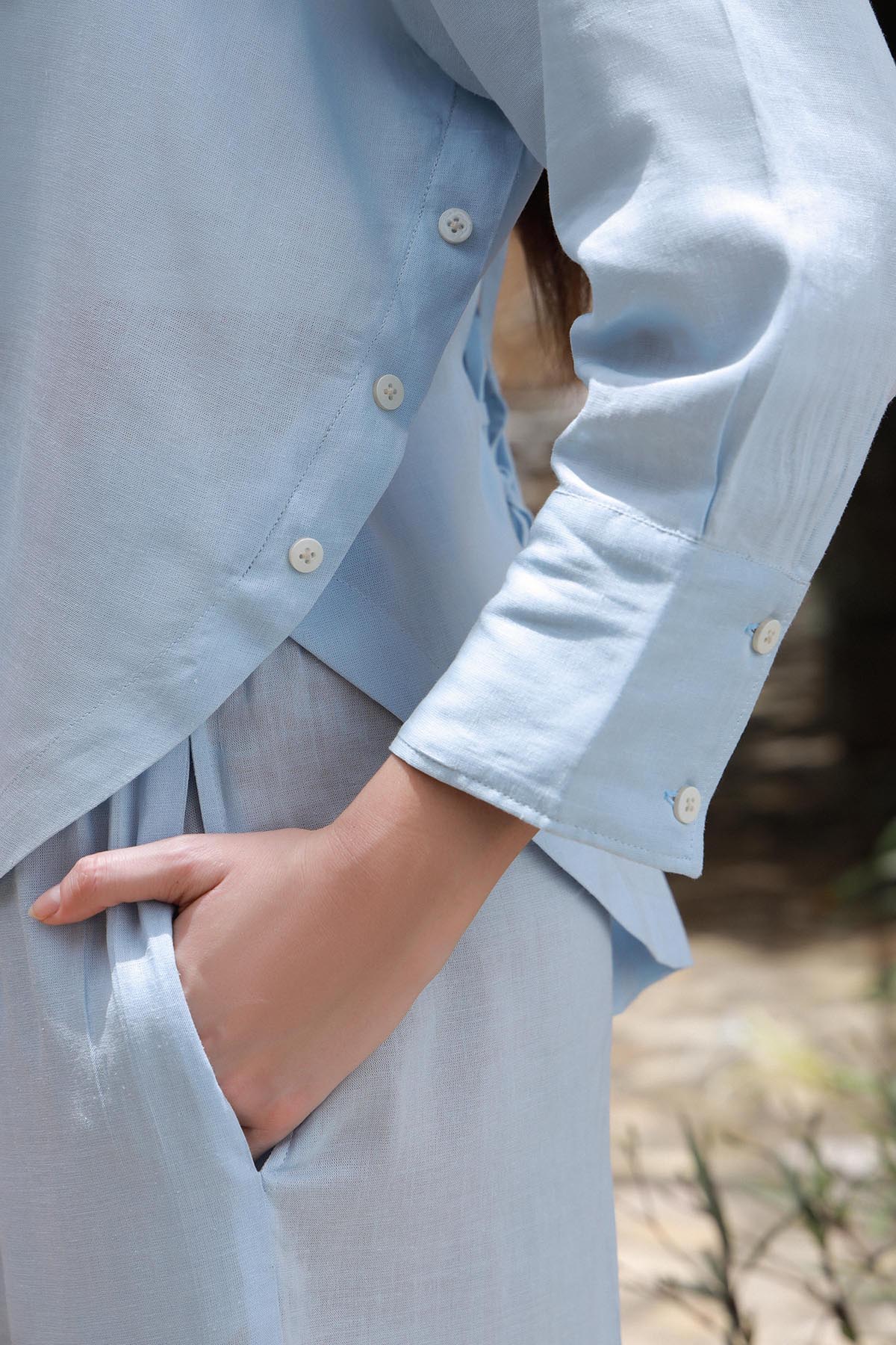 Powder Blue Linen Set