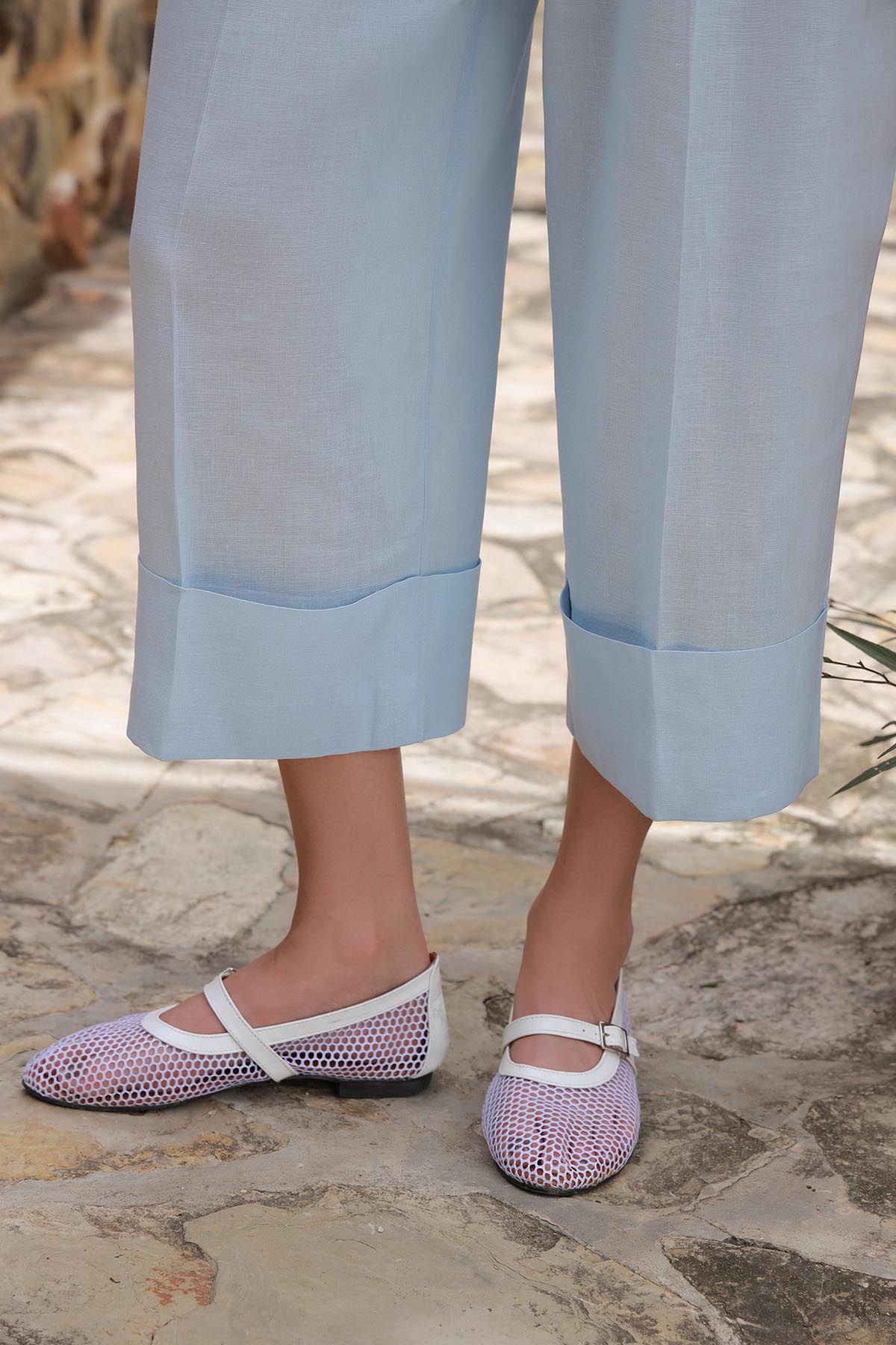 Powder Blue Linen Set