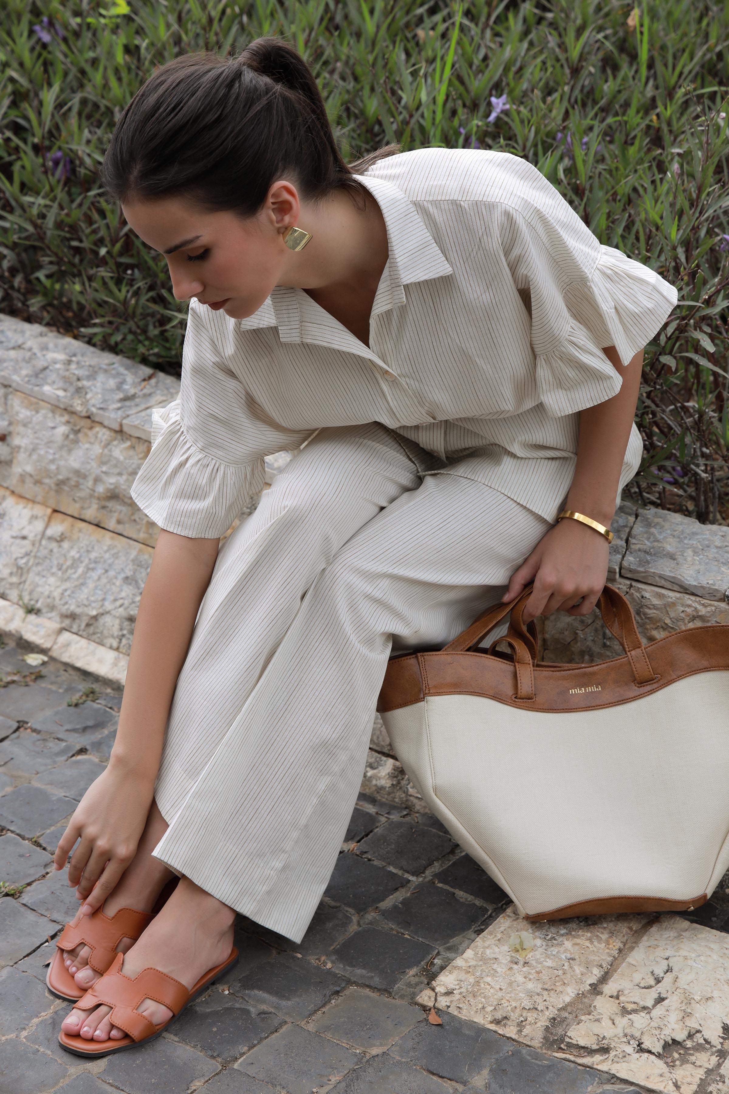 Pin Striped Tunic Set