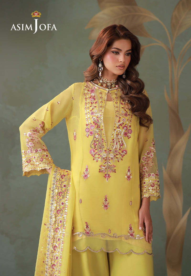 AJULDD-06 Embroidered Chiffon Stitched 4 Pcs