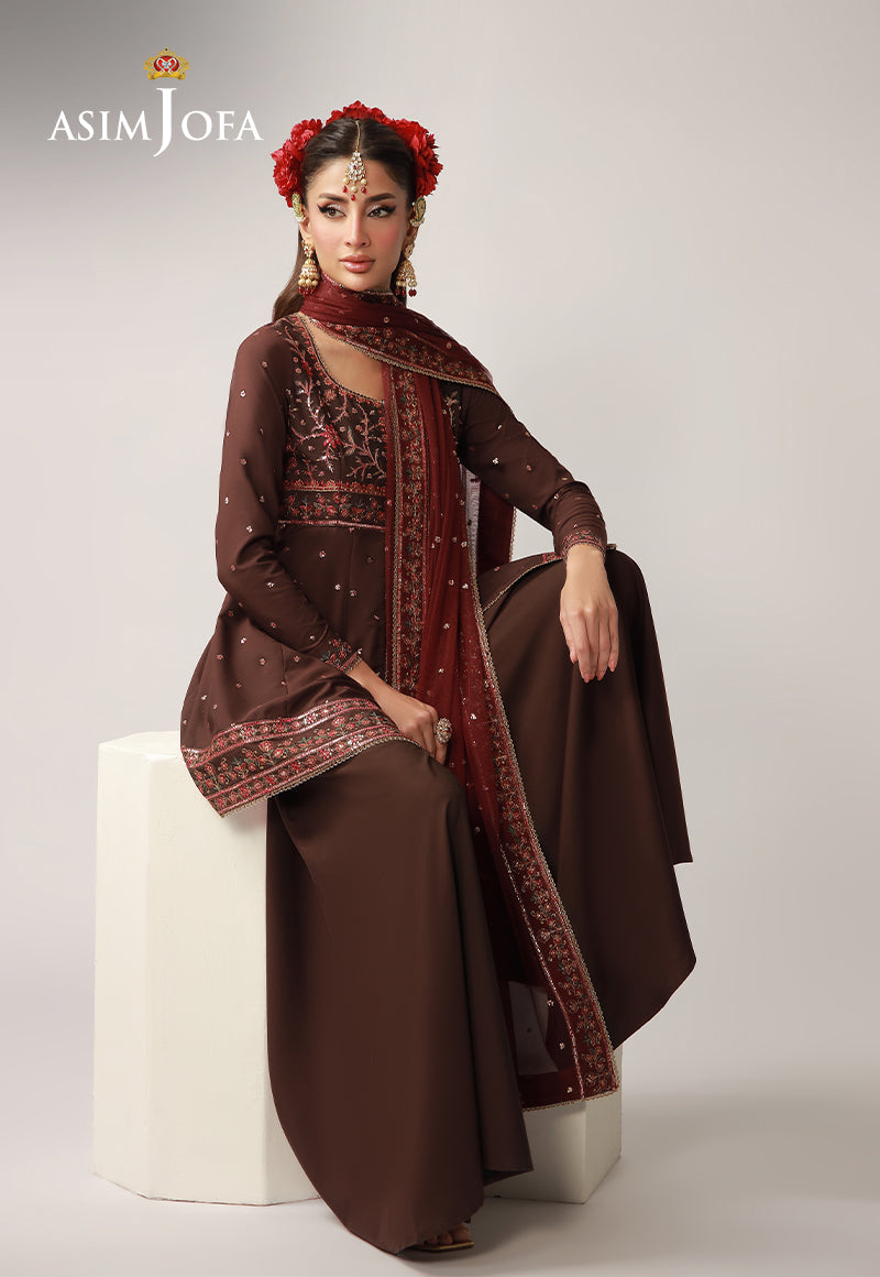 AJULO-07 Embroidered Silk Unstitched 3 Pcs