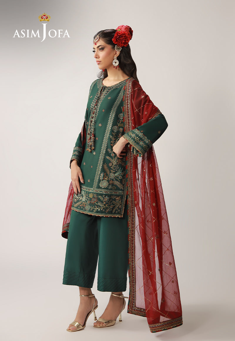 AJULO-12 Embroidered Silk Unstitched 3 Pcs