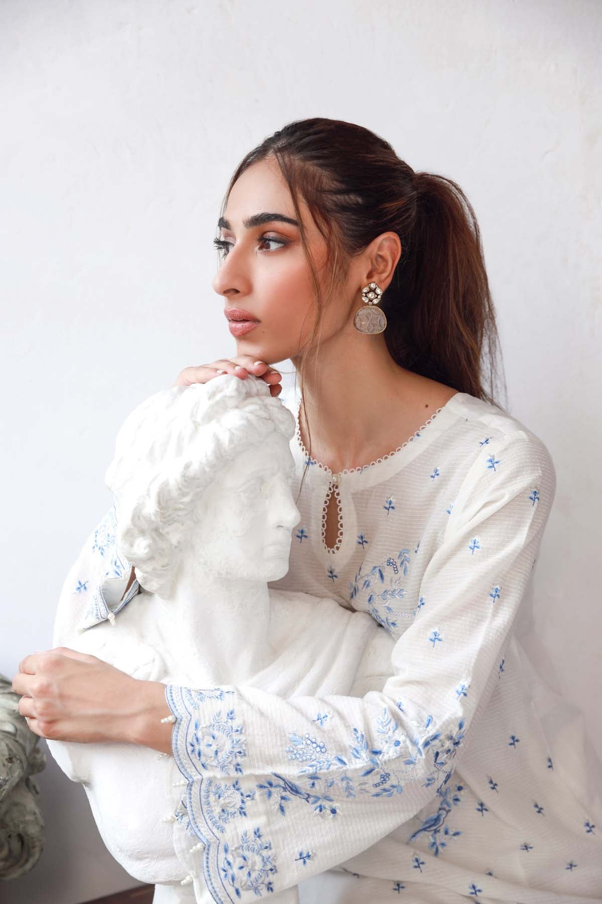 Embroidered Slub Lawn 3 Piece