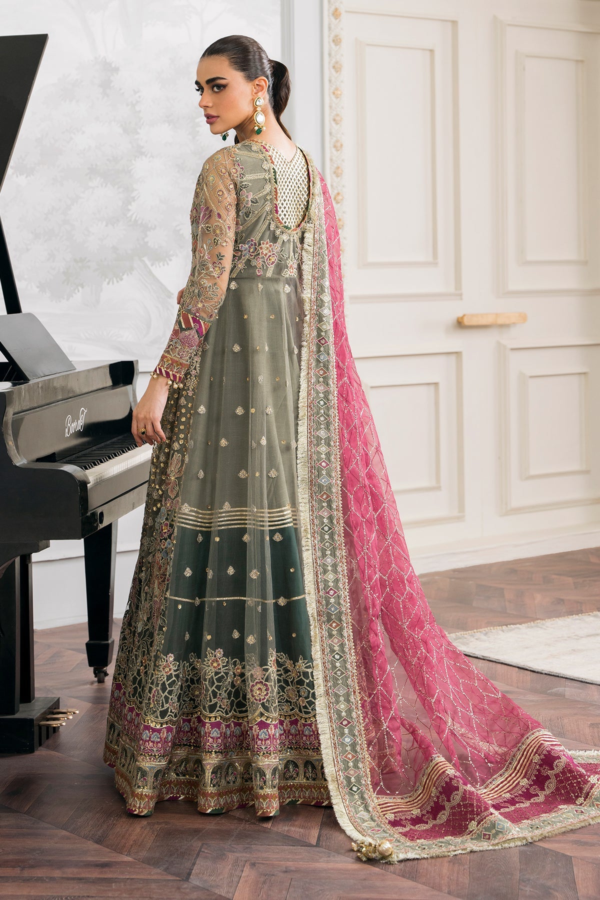 EMBROIDERED NET CH12-02 STITCHED