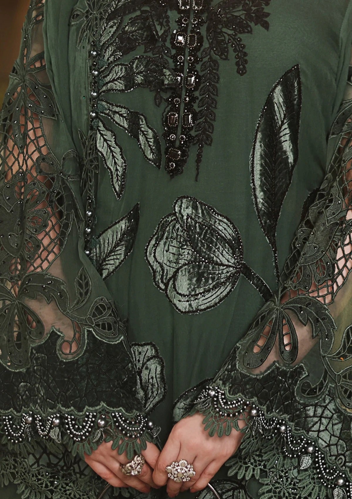 Maria.B Royale Tea Affair-D07 Luxury Embroidered Pure Chifon Unstitched 3Pc Suit PA-188