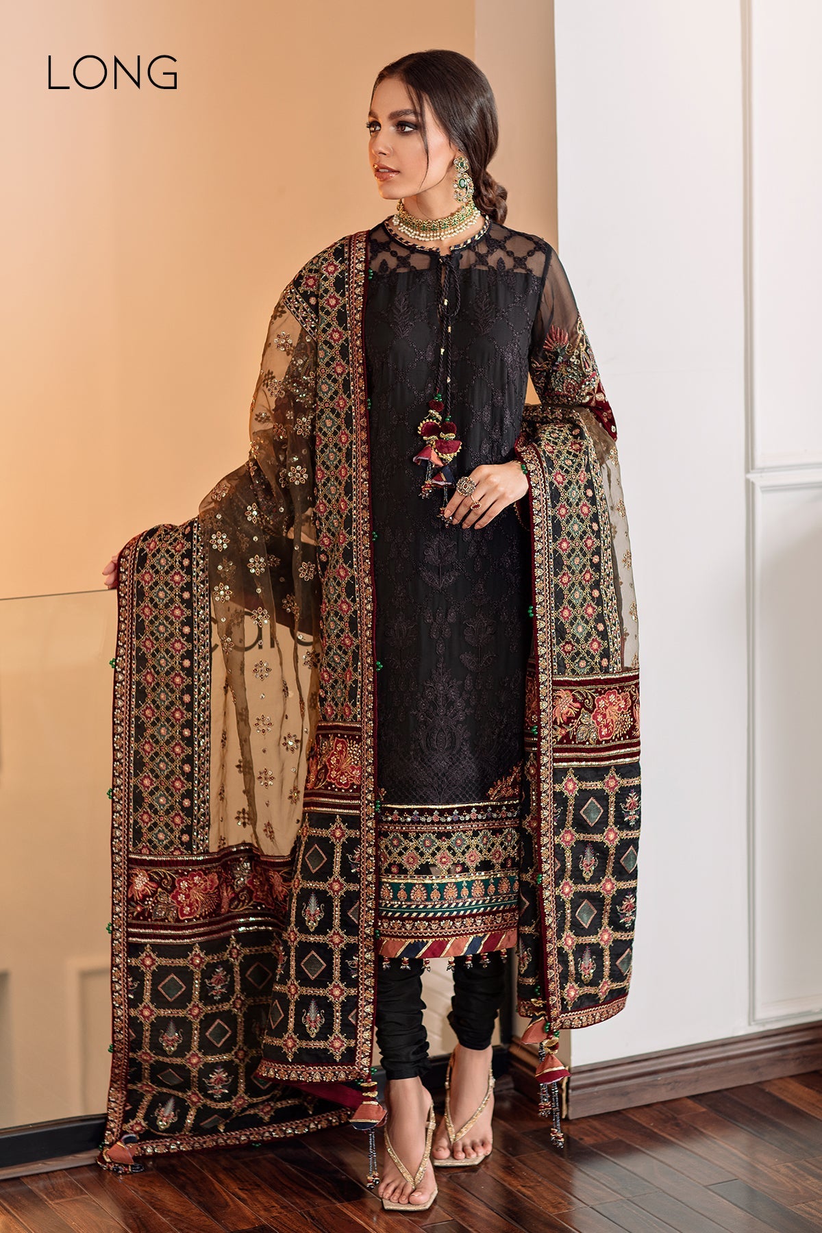 EMBROIDERED CHIFFON CH09-04 STITCHED