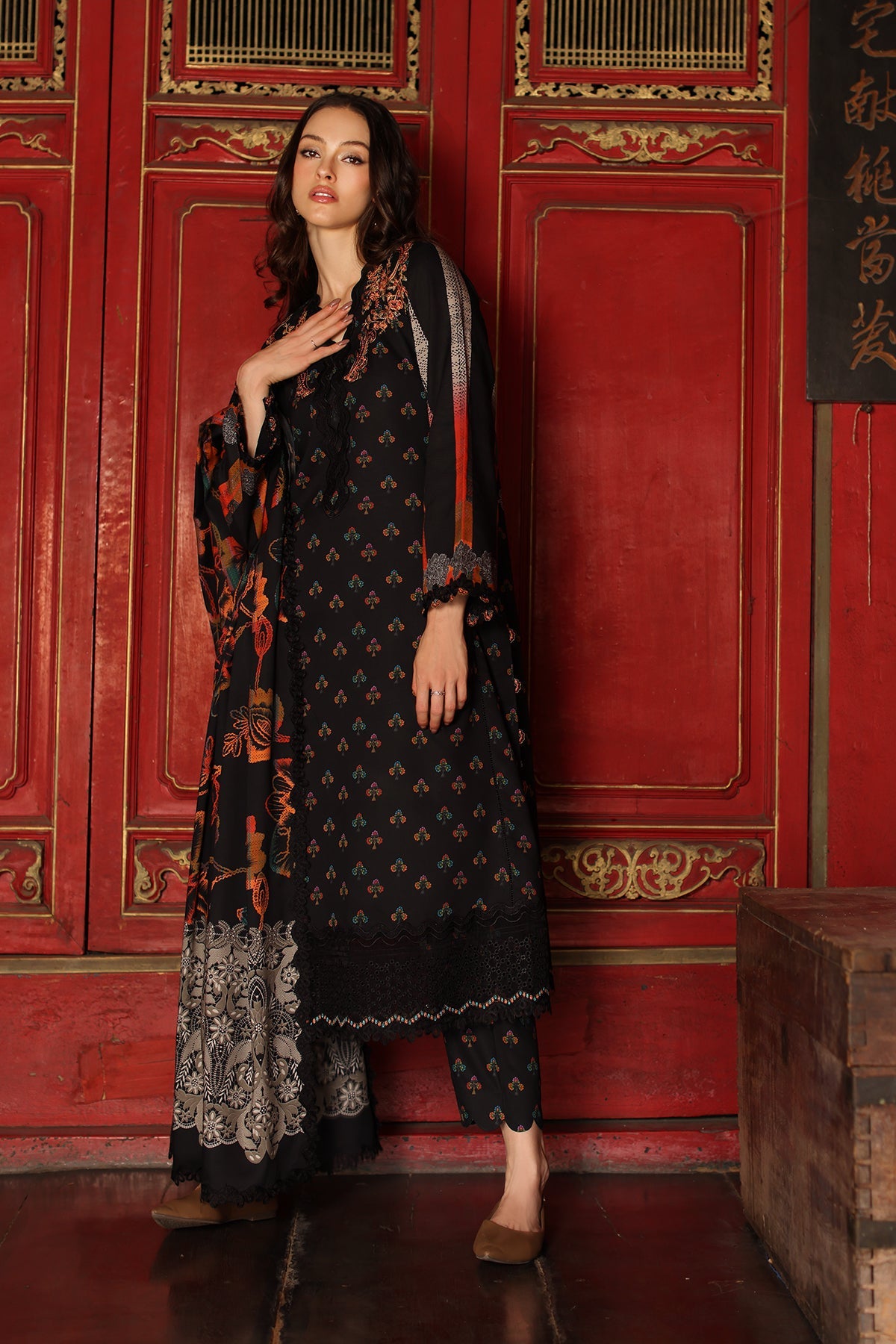 3-PC Unstitched Embroidered Linen Collection ANW7-02