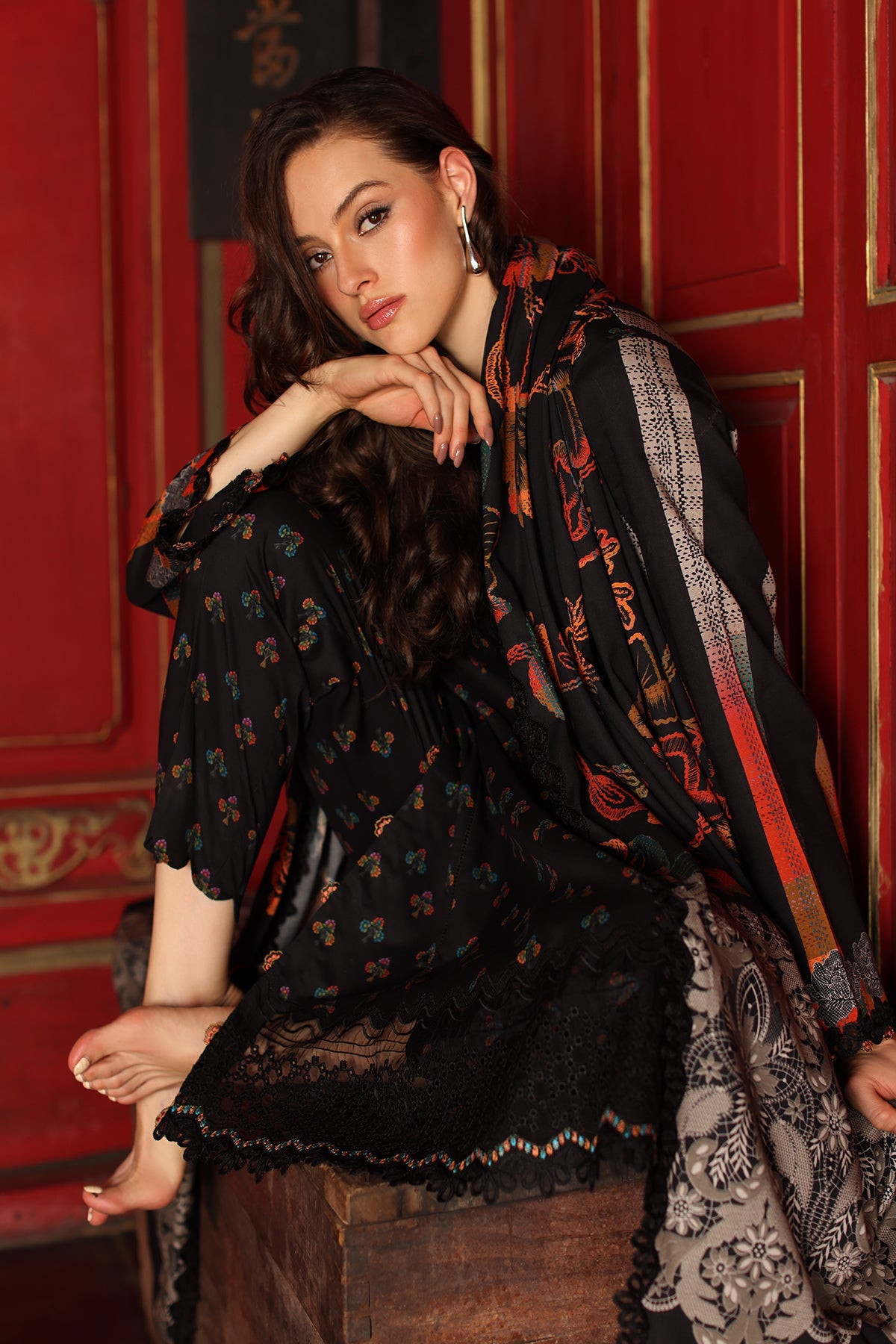 3-PC Unstitched Embroidered Linen Collection ANW7-10