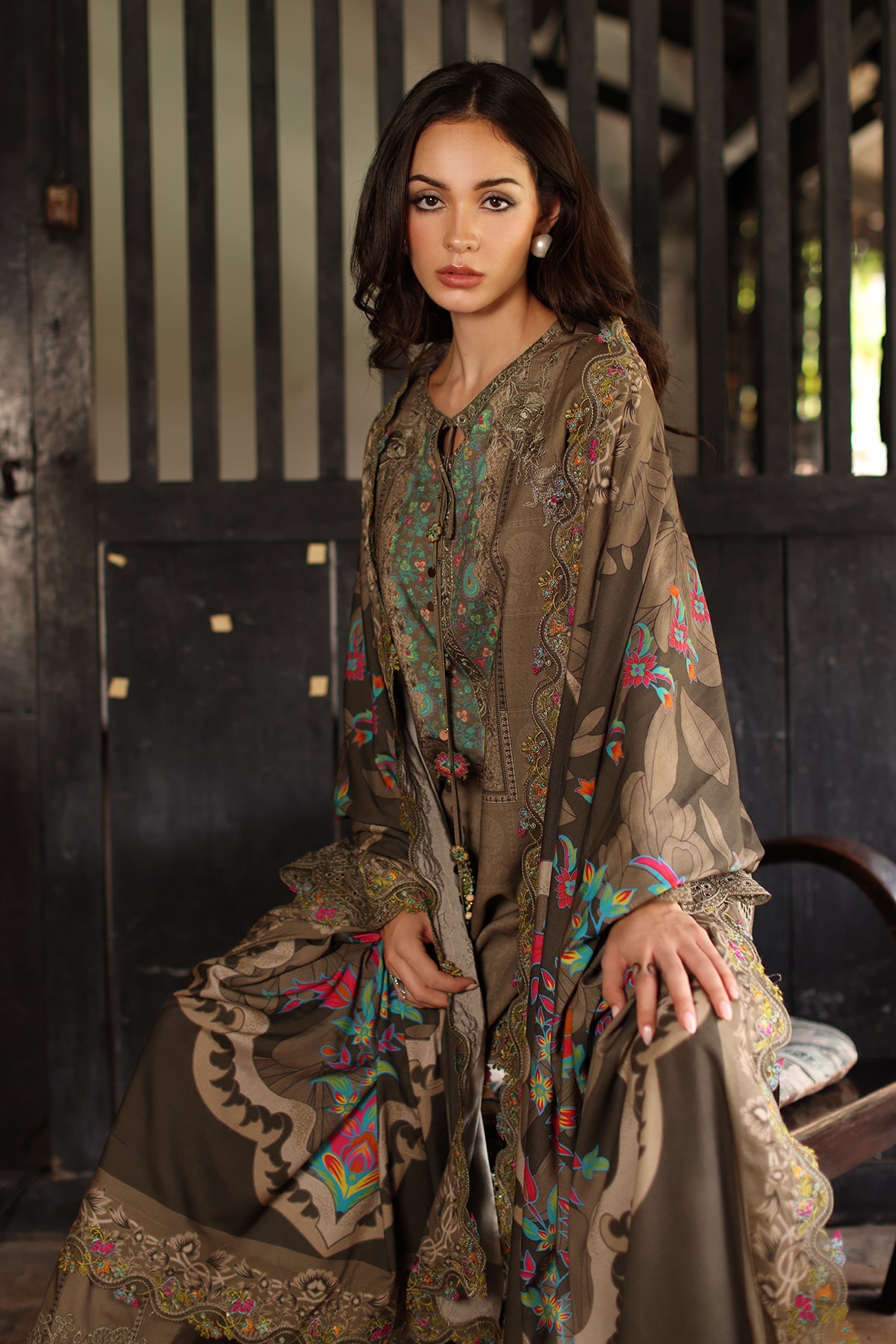 3-PC Unstitched Embroidered Linen Collection ANW7-05P