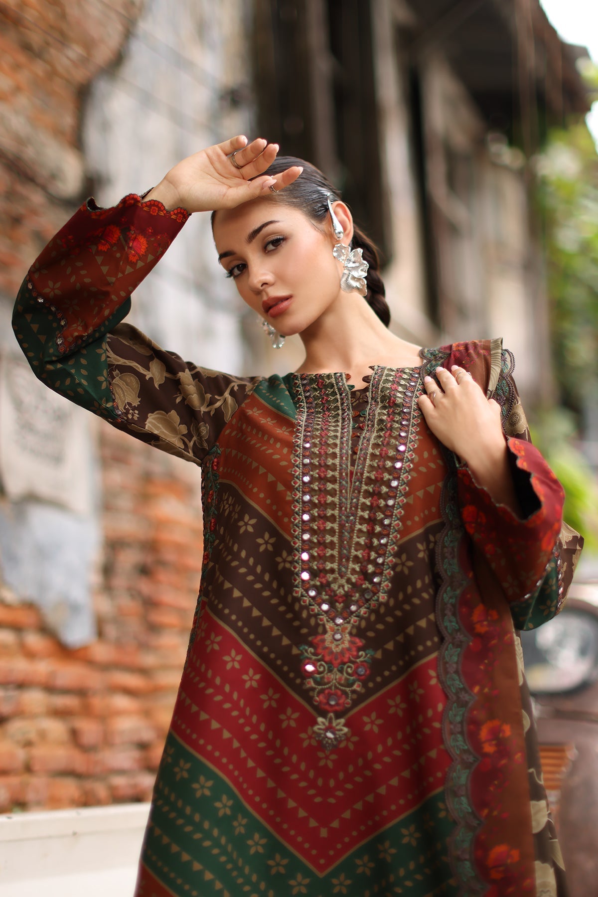 3-PC Unstitched Embroidered Linen Collection ANW7-06