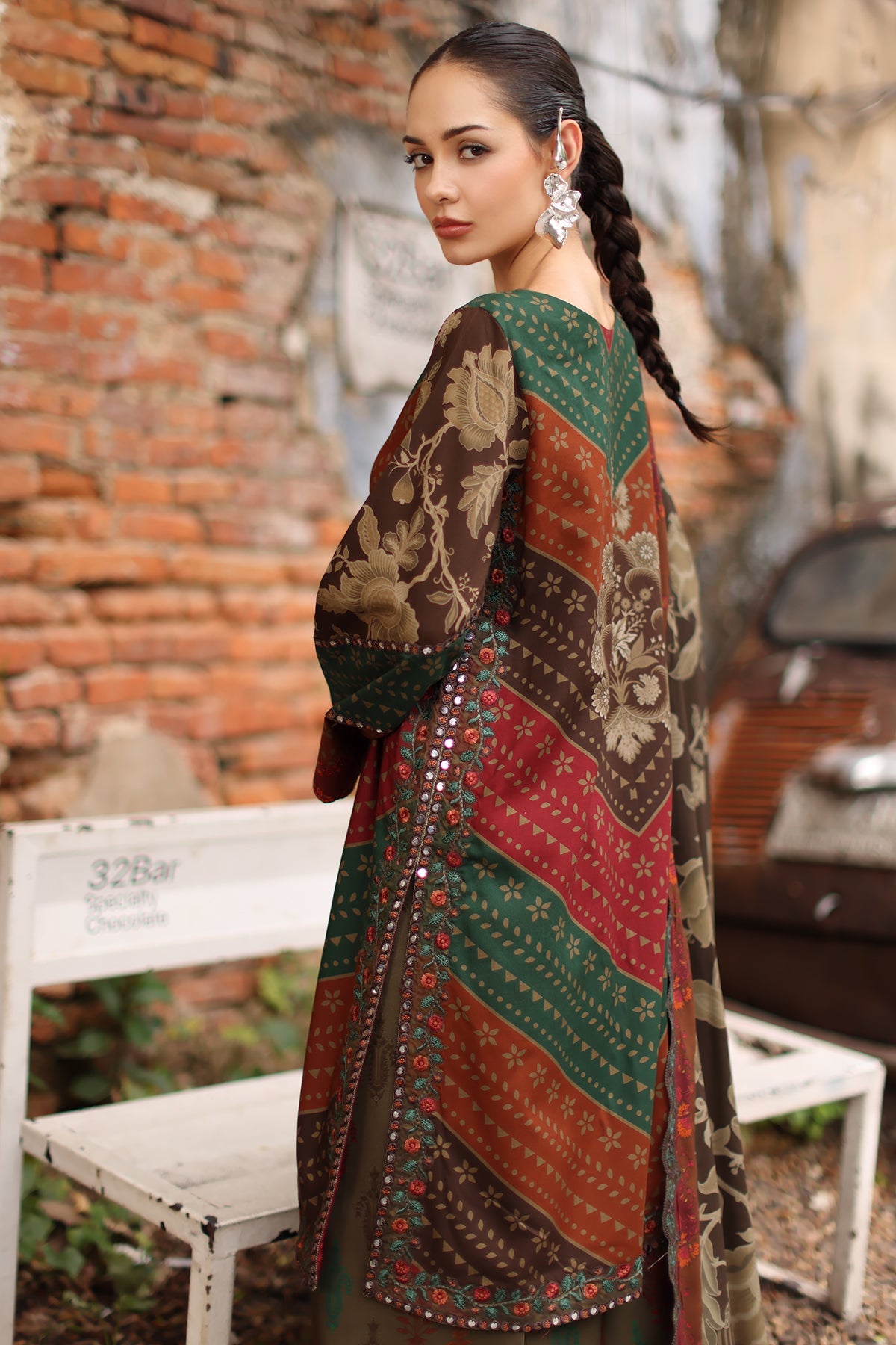 3-PC Unstitched Embroidered Linen Collection ANW7-06