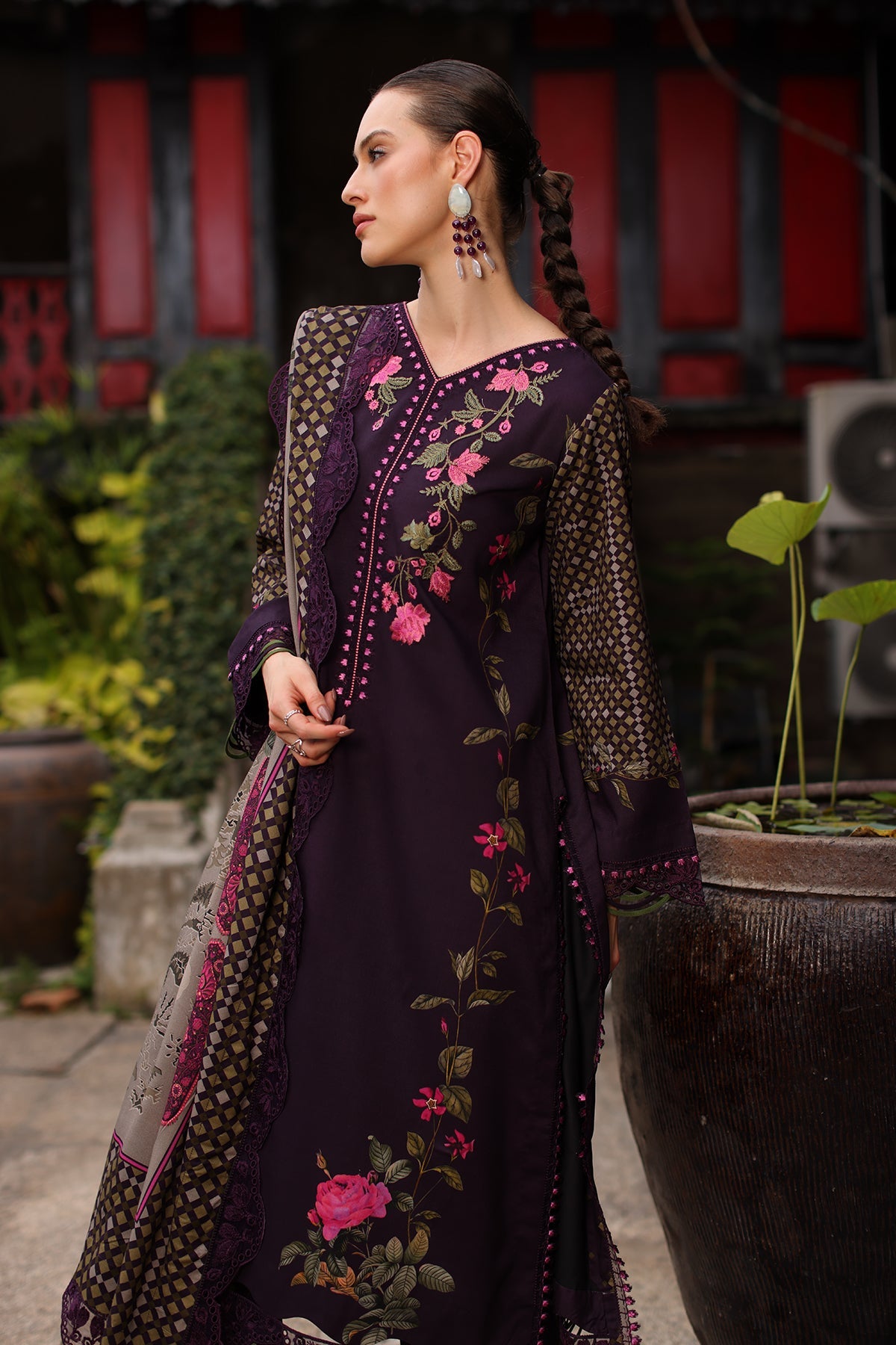 3-PC Stitched Embroidered Linen Collection CCW7-05P