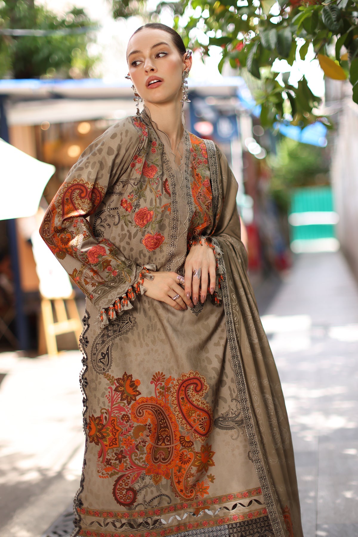 3-PC Unstitched Embroidered Linen Collection ANW7-04