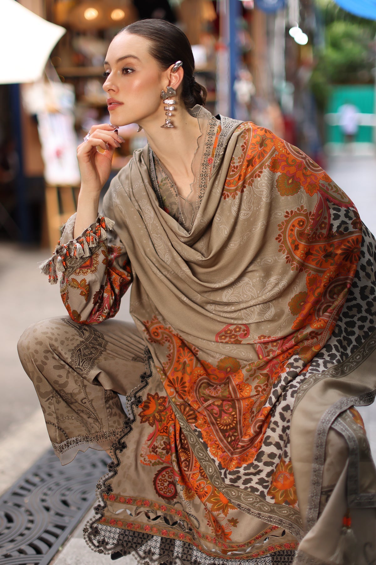 3-PC Unstitched Embroidered Linen Collection ANW7-04