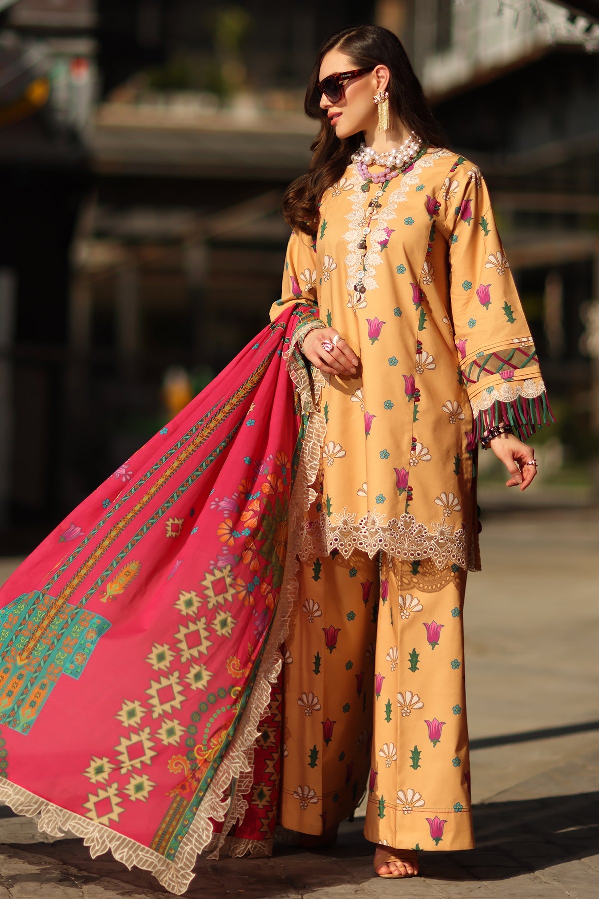 3-PC Unstitched Embroidered Lawn RN6-02