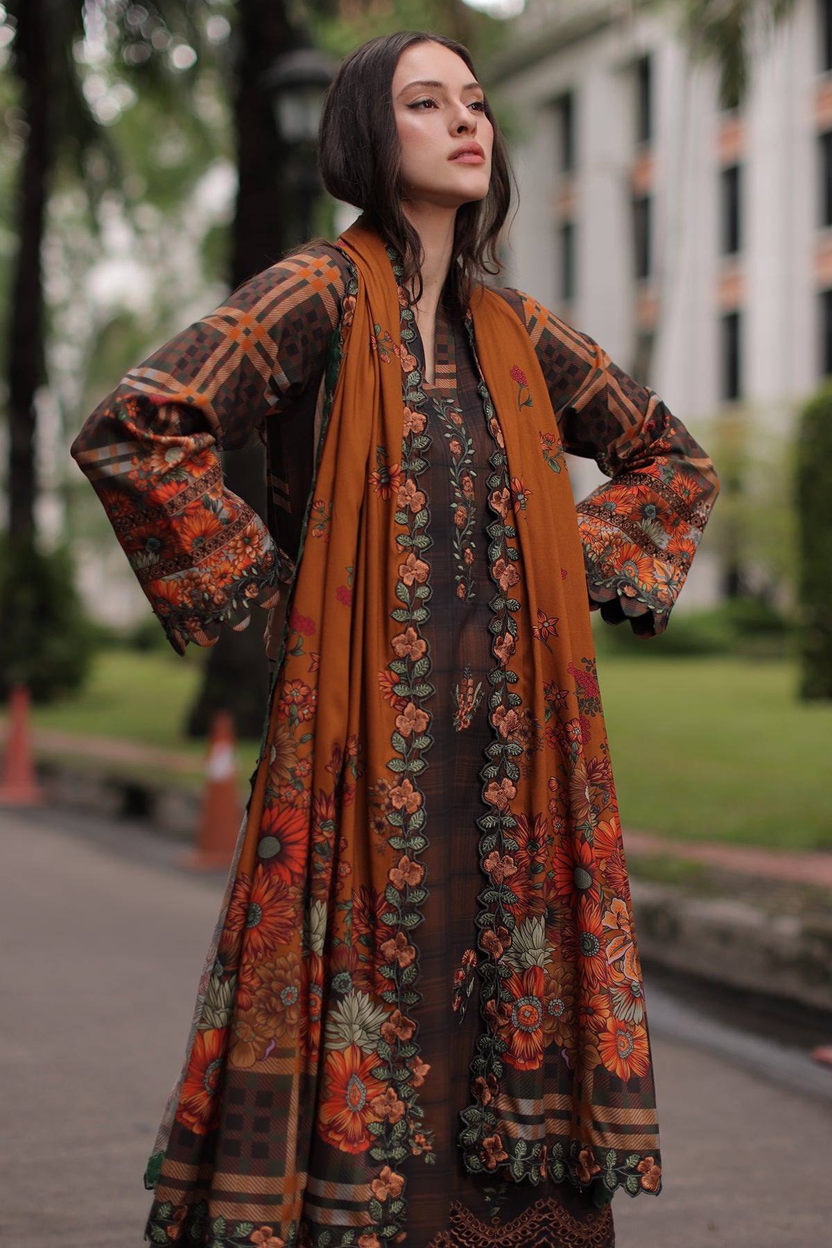 3-PC Unstitched Embroidered Linen Collection ANW7-15