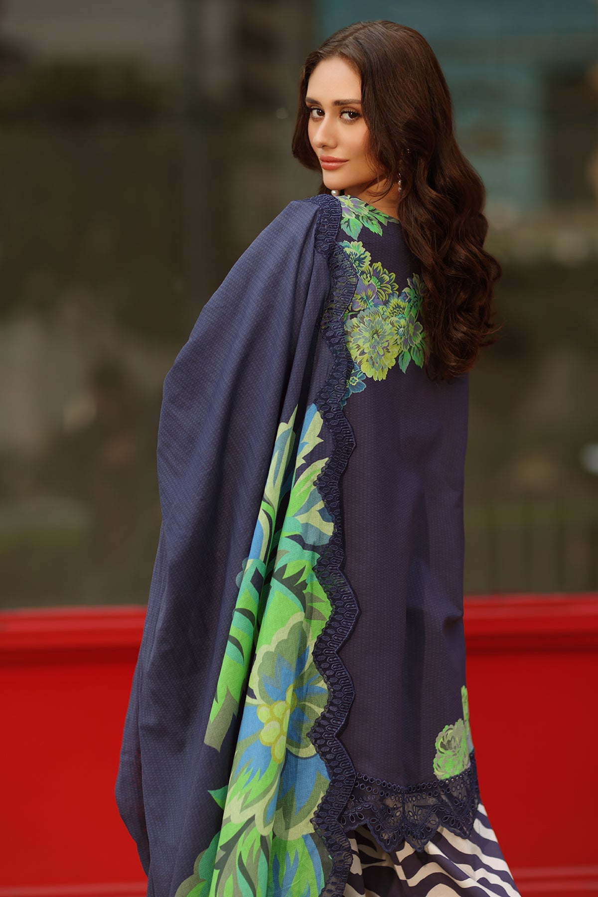 3-PC Unstitched Embroidered Lawn RN6-07