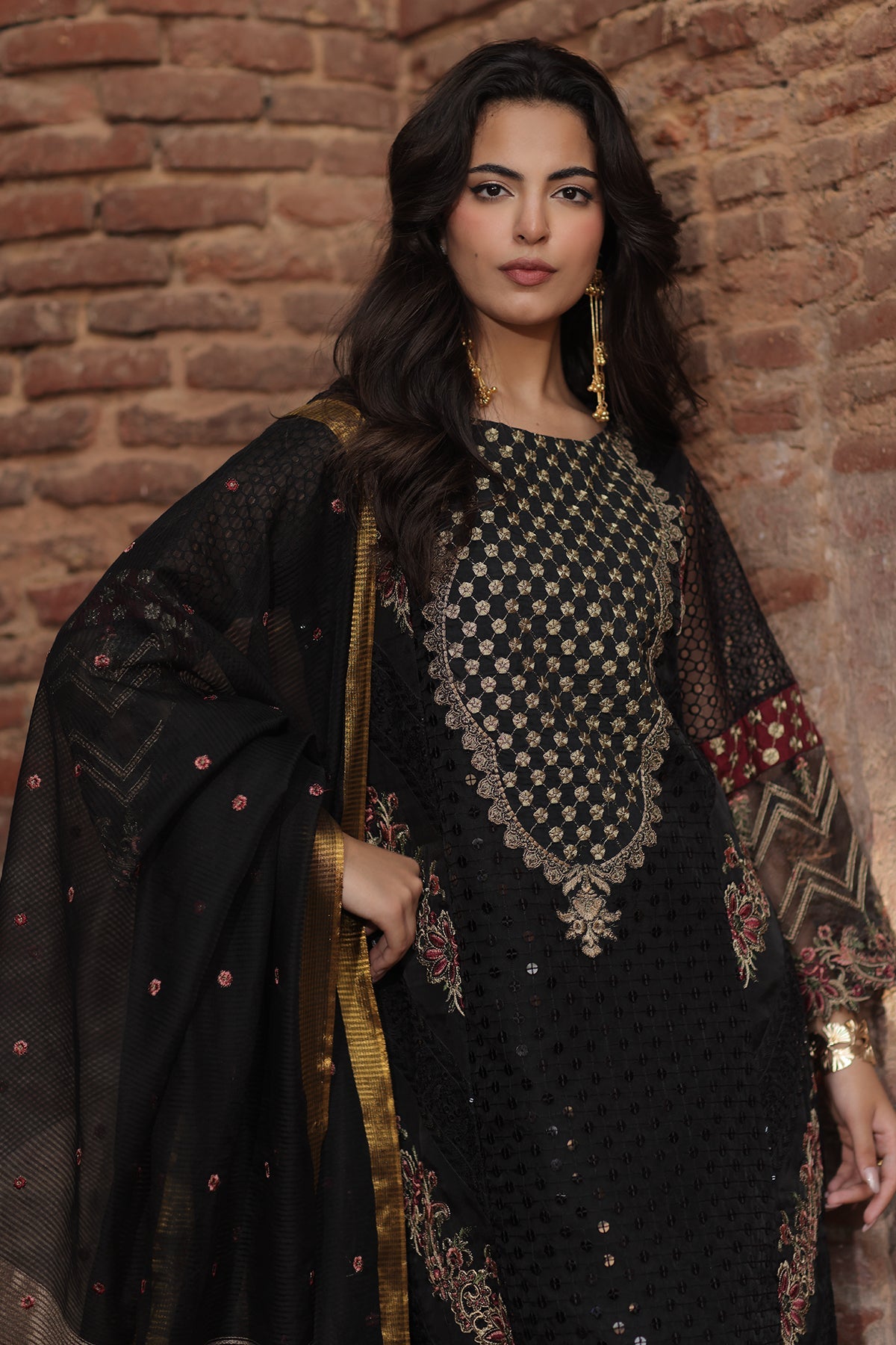 3-PC Stitched Embroidered CMA-6-437