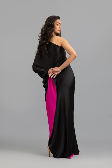 Charmuese Kaftan with Fuchsia Lining