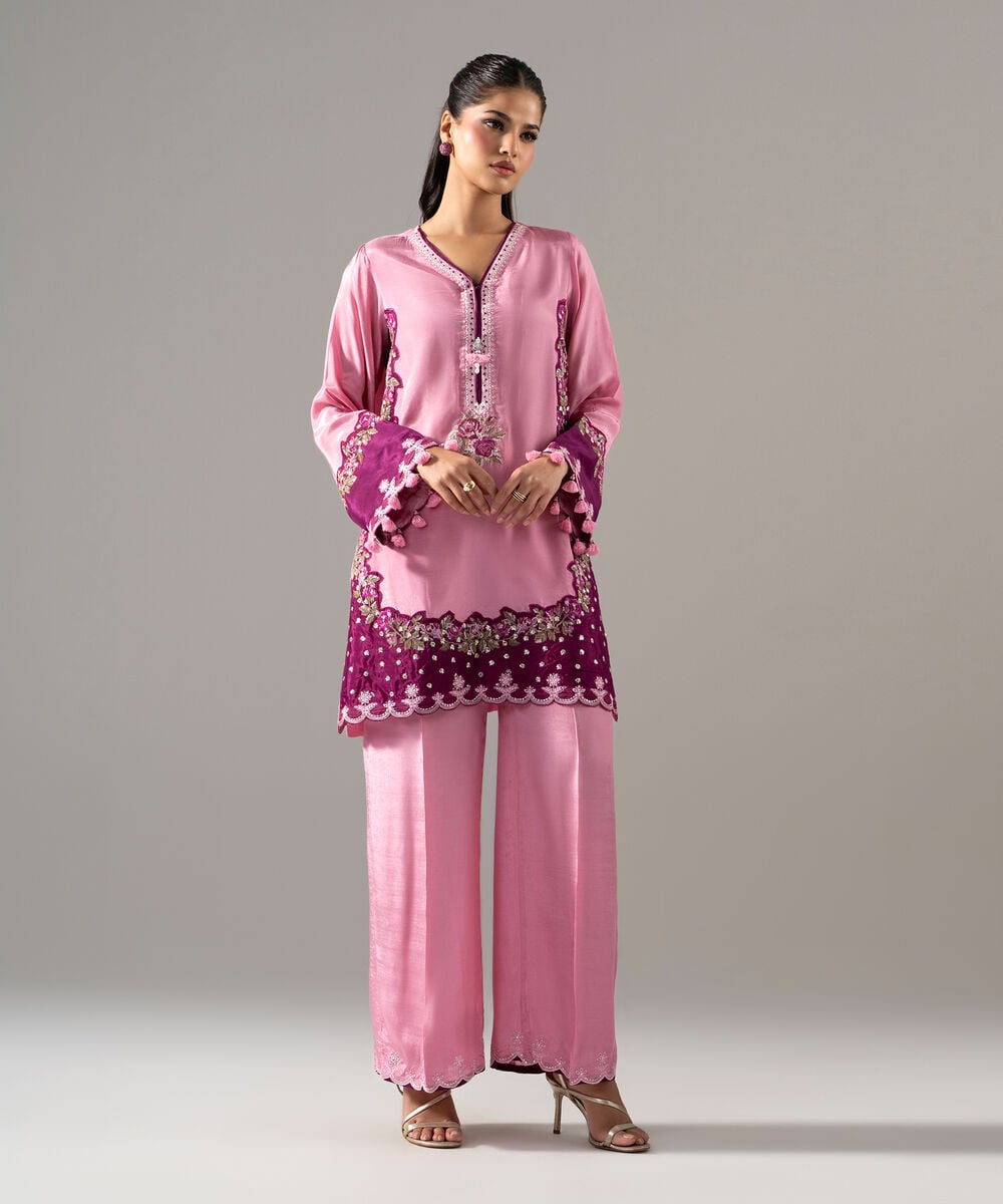 2 Piece - Embroidered Thai Silk Suit 2SFW26STV107