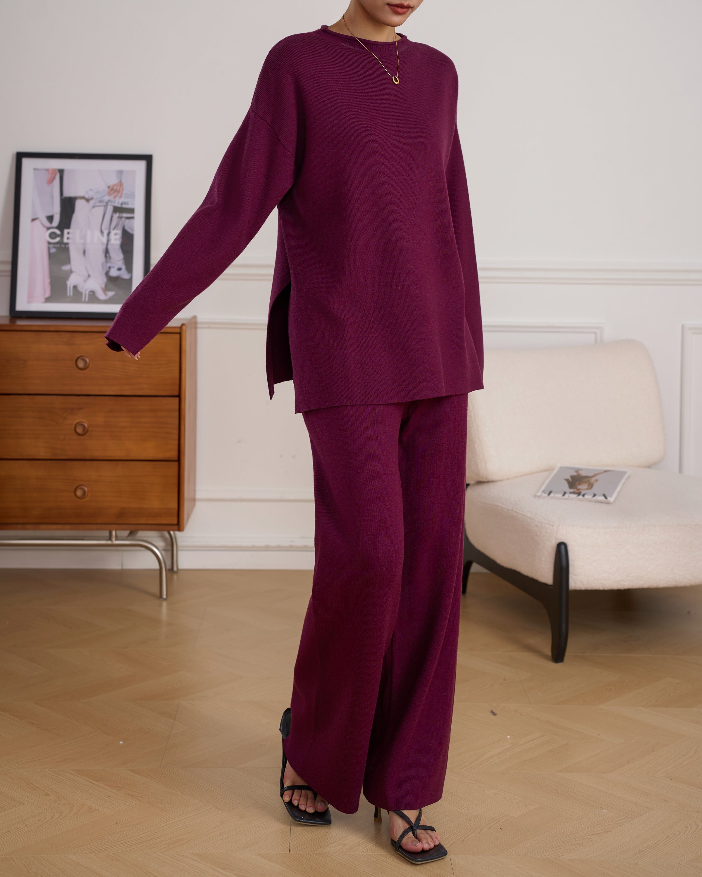 MILI KNIT SUIT BURGUNDY