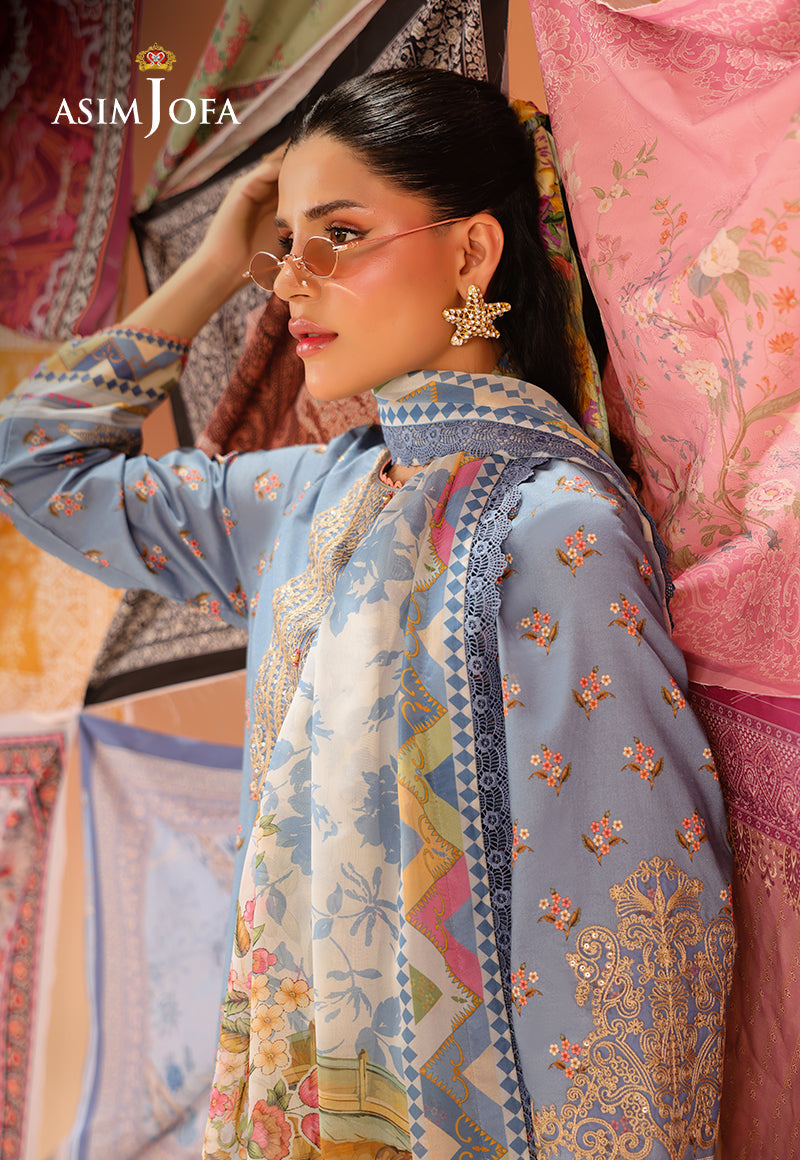 AJUBU-11 Printed Embroidered Lawn 3 Pcs
