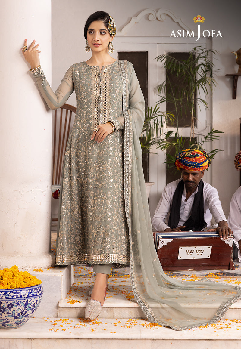 AJAB-15 EMBROIDERED CHIFFON 3 PCS
