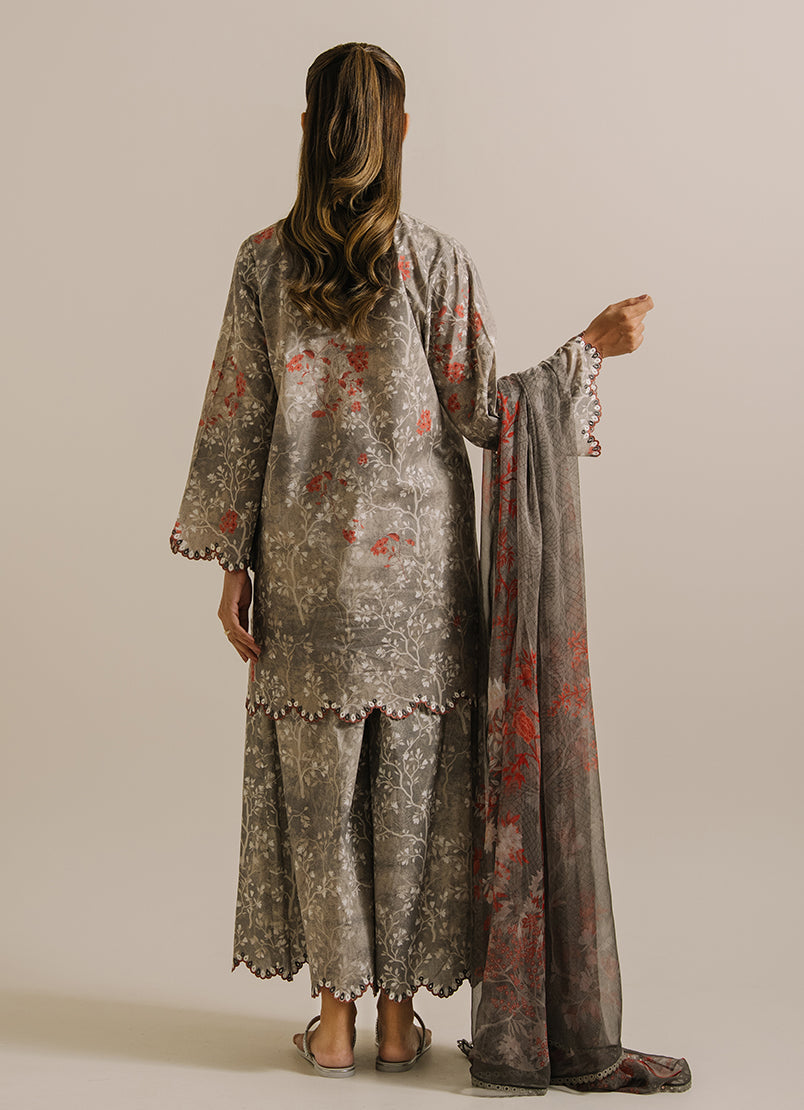 3 PC Printed Embroidered Suit