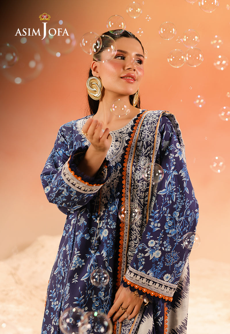AJUBU-23 Printed Embroidered Lawn 3 Pcs