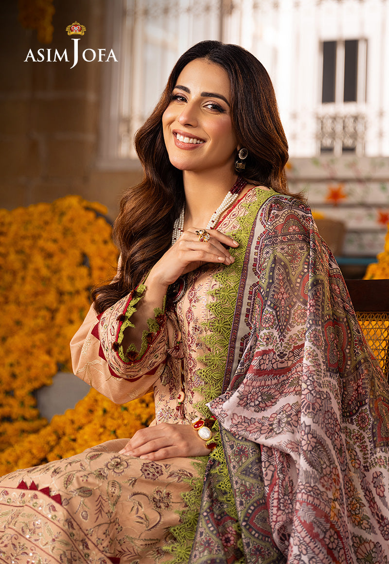 Ajso-42 Unstitched 2 Pcs Shirt Dupatta