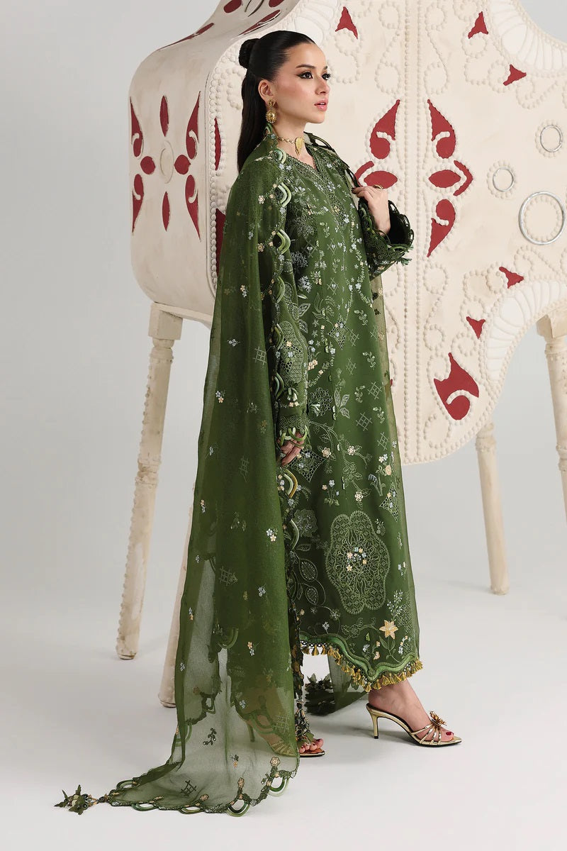 Qalamkar Luxury Lawn Embroidered 3PC Unstitched QFL - 09 VESTA