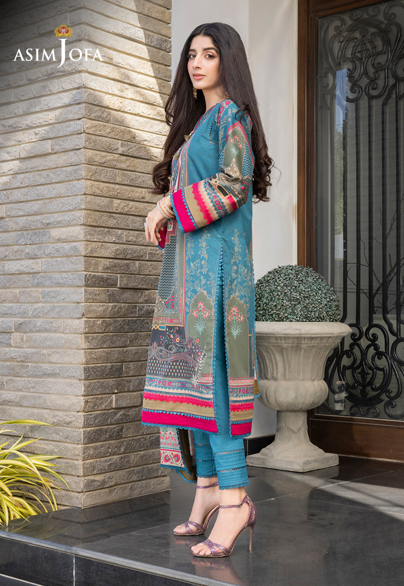 AJS-03 DESIGNERS STITCHED PRINTED LAWN 3 PCS