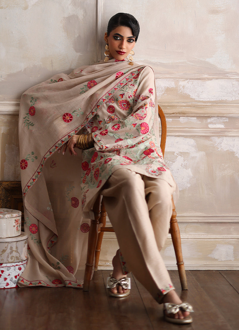 3PC Embroidered Suit - 14078501106030