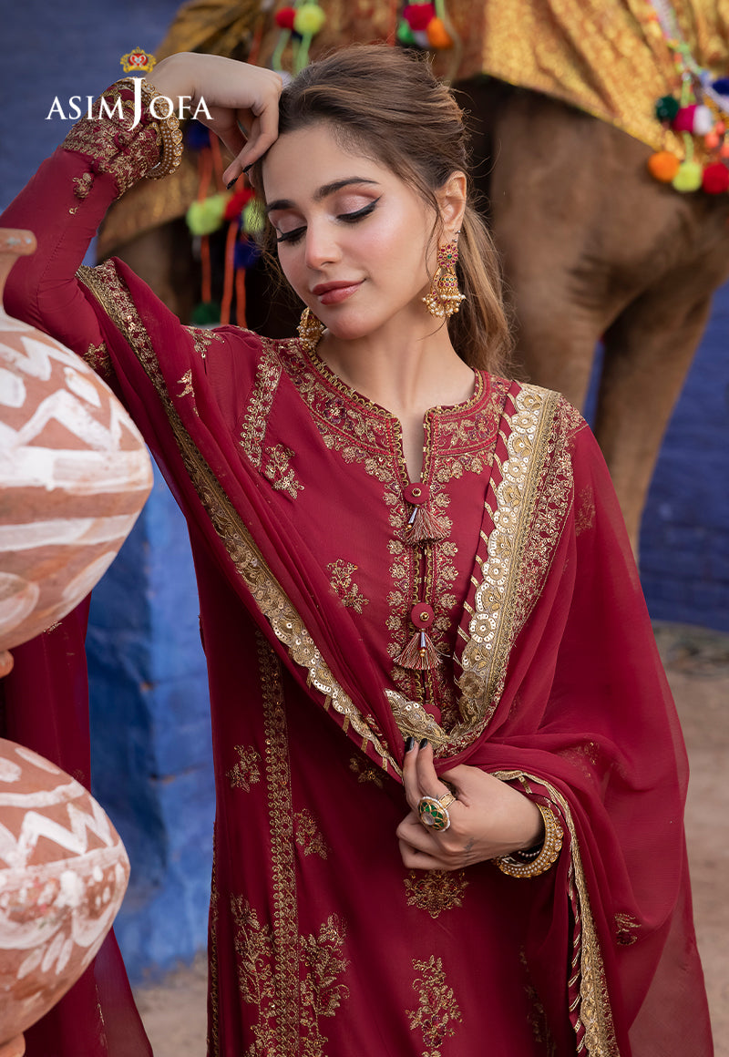 AJAB-09 EMBROIDERED LAWN SILK 3 PCS