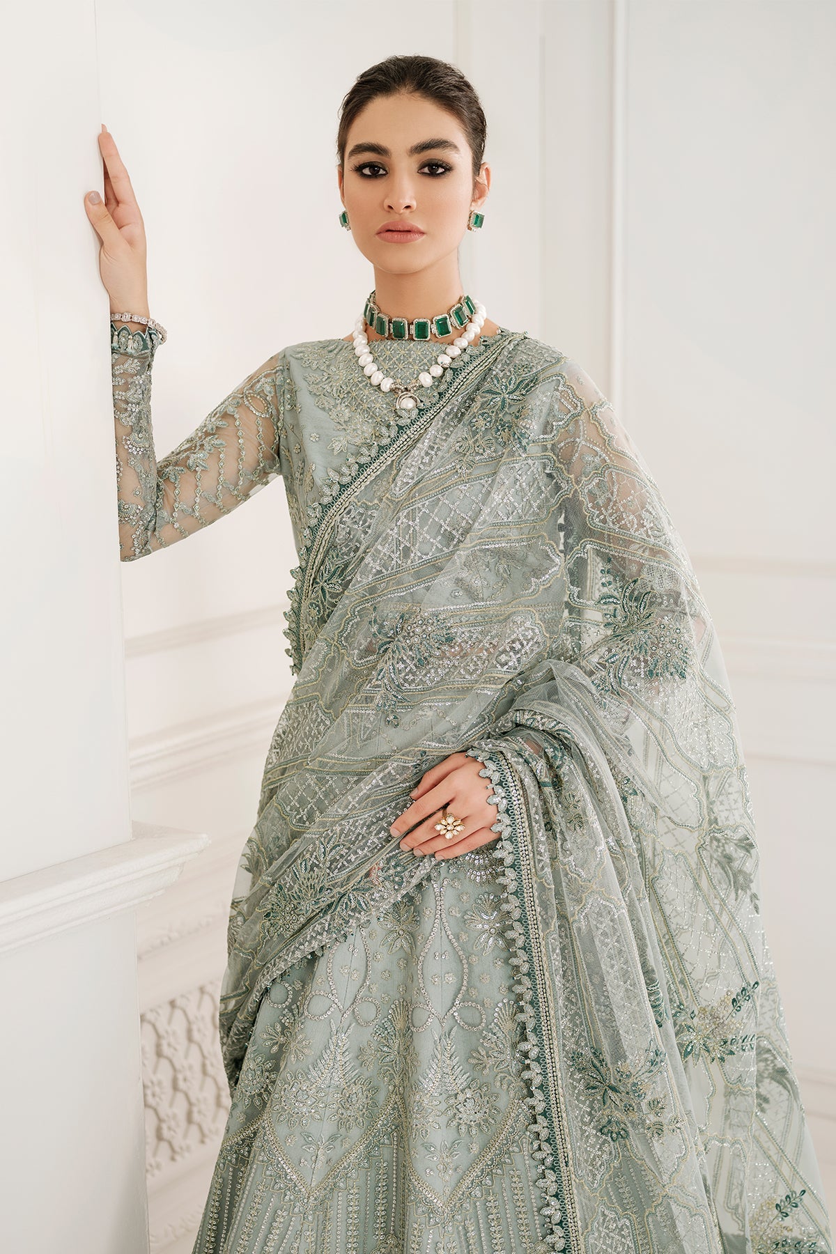 EMBROIDERED NET CH10-05 UNSTITCHED