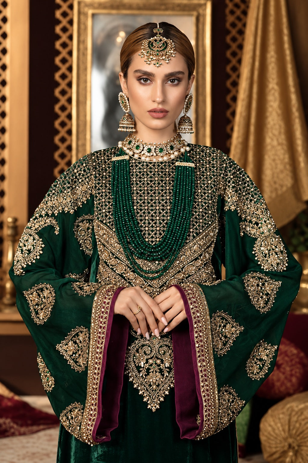 Maria.B Mahnoor Luxury Velvet Embroidered 3Pc Unstitched Suit PA-225